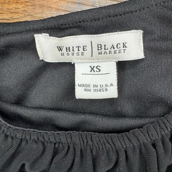 White House Black Market size XS stretchy black knee length dress - Picture 6 of 12